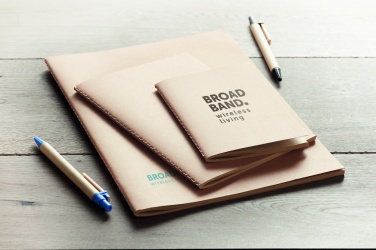 Logo trade promotional giveaways picture of: A6 recycled notebook 80 plain